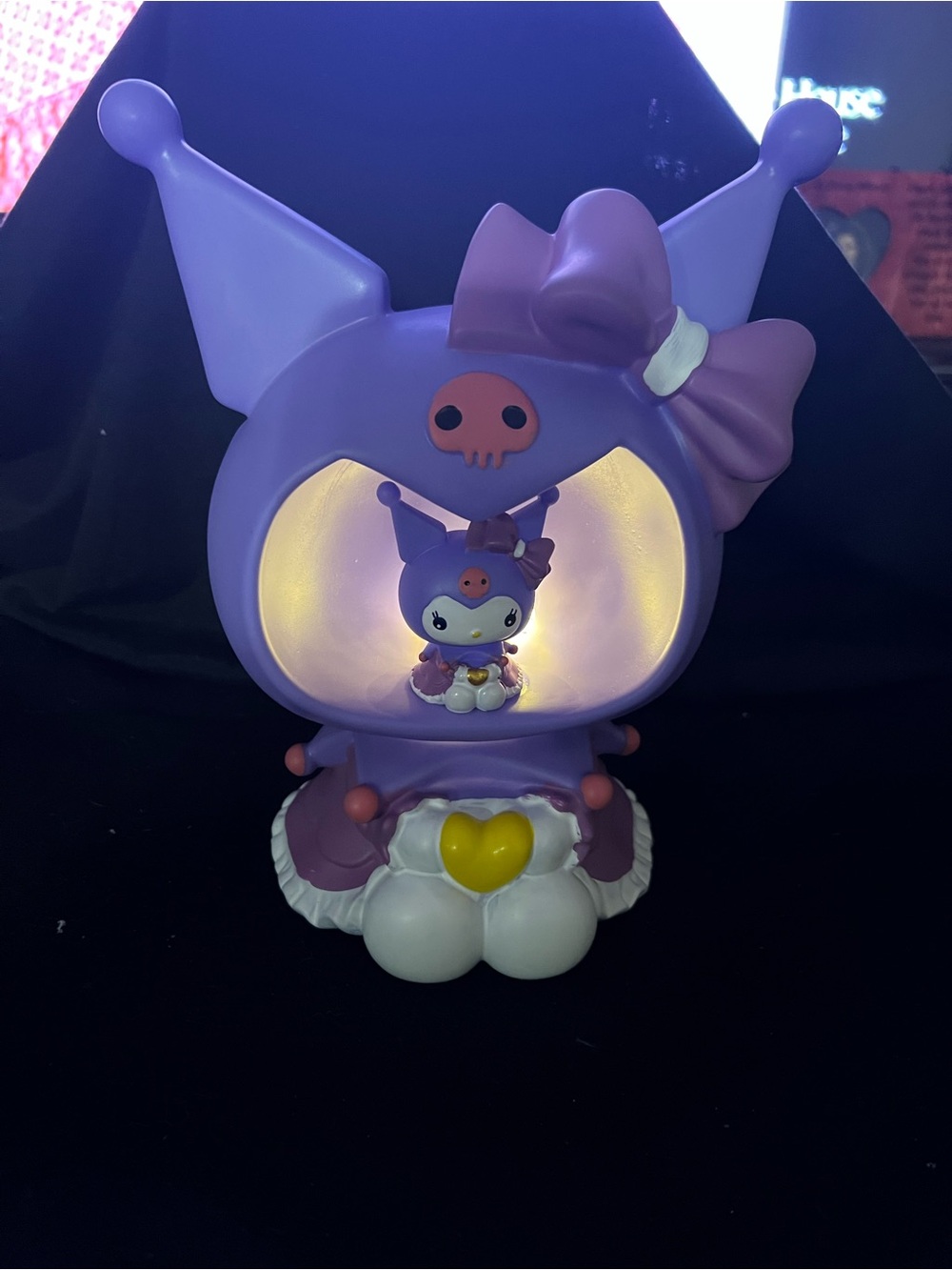 Make me an offer! Kuromi Purple Light-Up Figurine with Yellow Heart